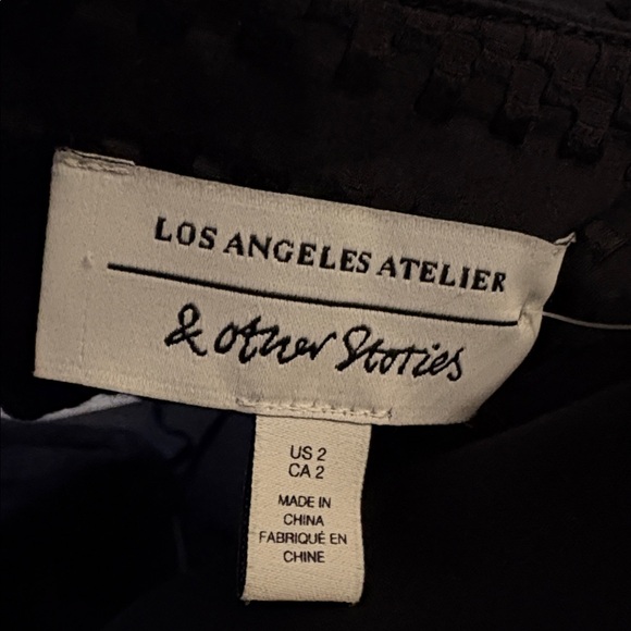 & Other Stories Black Puff Sleeve Midi Dress - Picture 9 of 10